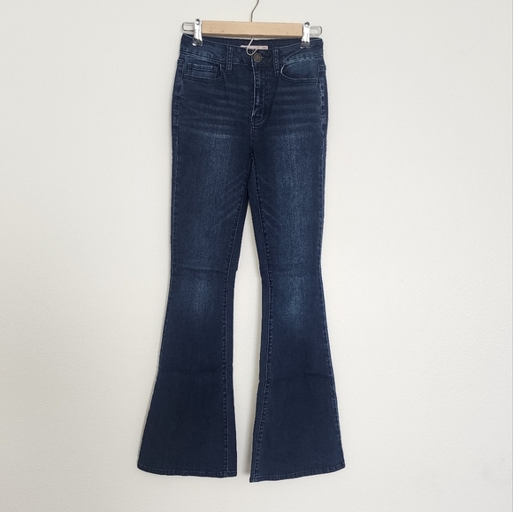 SO Junios Highrise Flared Blue Jeans Size 1/25 - Picture 1 of 4